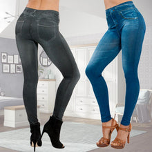 Laden Sie das Bild in den Galerie-Viewer, Elastische Slimming Jeans-Leggings