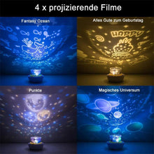 Laden Sie das Bild in den Galerie-Viewer, Multifunktionale LED-Nachtlicht-Sternprojektorlampe, 5 Filmsets