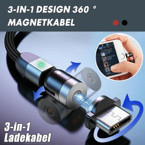 360 Grad 3 in 1 magnetisches Ladekabel
