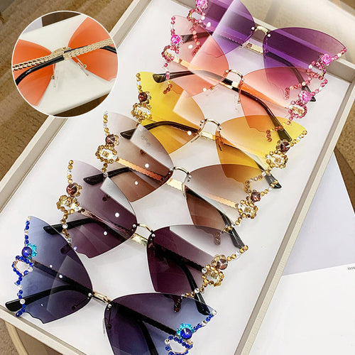 Sonnenbrille mit Schmetterlingsdiamanten