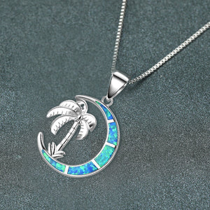 Blauer Mond-Palme-Halskette