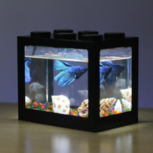 Laden Sie das Bild in den Galerie-Viewer, Buntes klares Mini-Aquarium-Aquarium-LED-Licht-Büro-Desktopverzierungs-Dekor