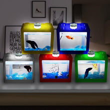 Laden Sie das Bild in den Galerie-Viewer, Buntes klares Mini-Aquarium-Aquarium-LED-Licht-Büro-Desktopverzierungs-Dekor