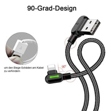 Laden Sie das Bild in den Galerie-Viewer, Bequee Lightning-USB Aufladung Kabel mit 90-Grad-Design für iOS und Android