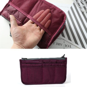 Frauen Tasche praktische Handtasche Geldbörse Nylon Dual Organizer Insert Cosmetic Lagerung
