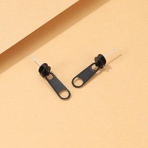 Lustige Metall-Reißverschluss-Ohrringe